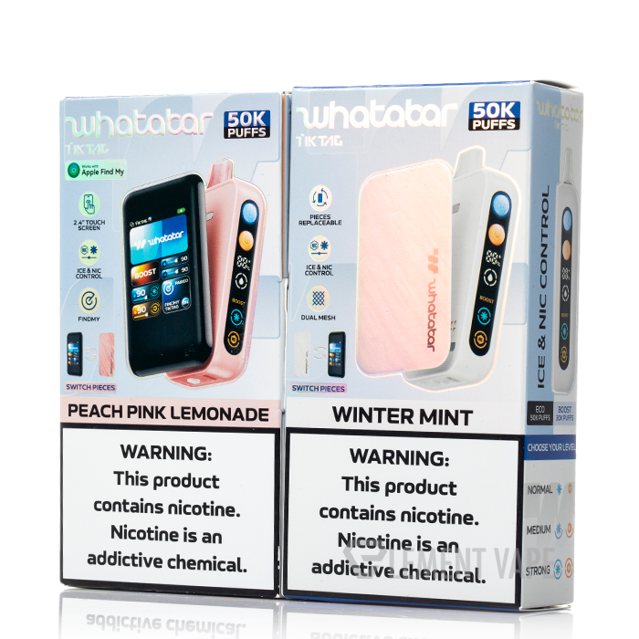Whatabar Tik Tag 50000 Puffs Disposable Vape Wholesale-1000mAh battery, 25ml E-liquid, Multiple Nicotine 12 Flavors