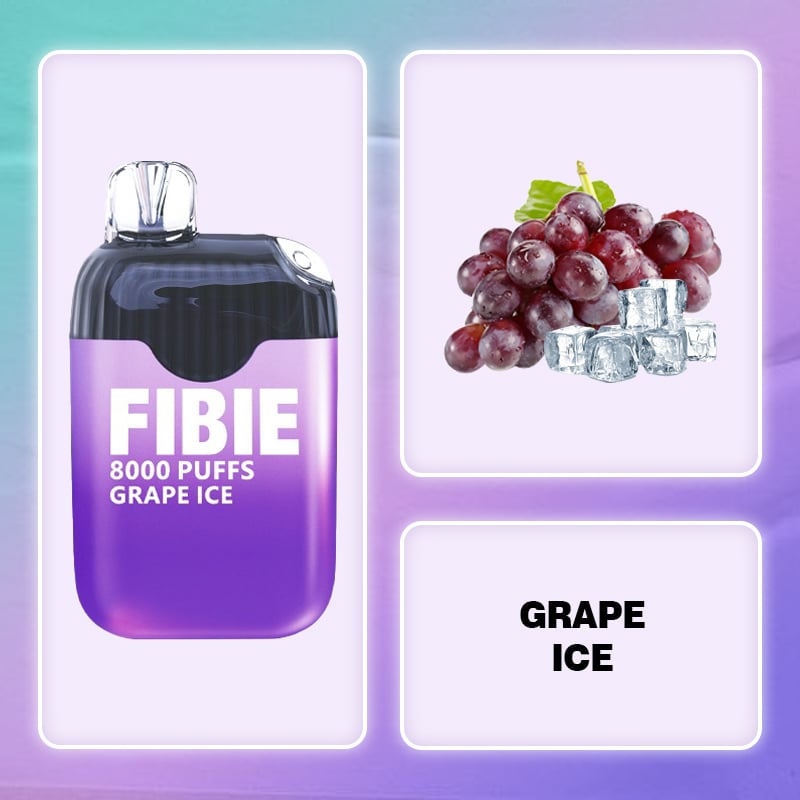 Grape-Ice - FIBIE 8000 Puffs Disposable Vapor Wands(8000 PUFFS)
