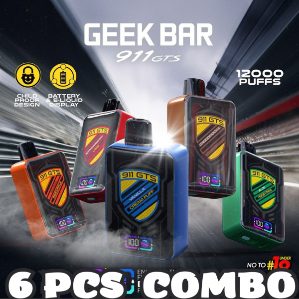 Geek Bar GTS911 12000 Puffs Disposable Vape Wholesale-550mAh Battery, 18ml E-liquid, Multiple Nicotine 10 Flavors