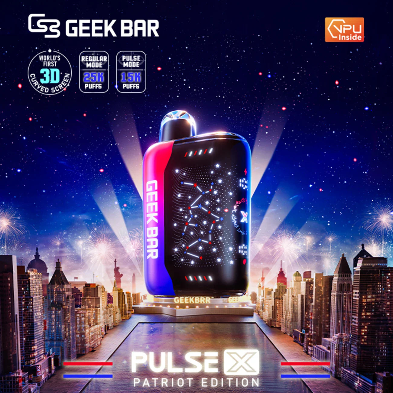 Geek Bar Pulse X 25000 Puffs Disposable Vape – Patriot Edition