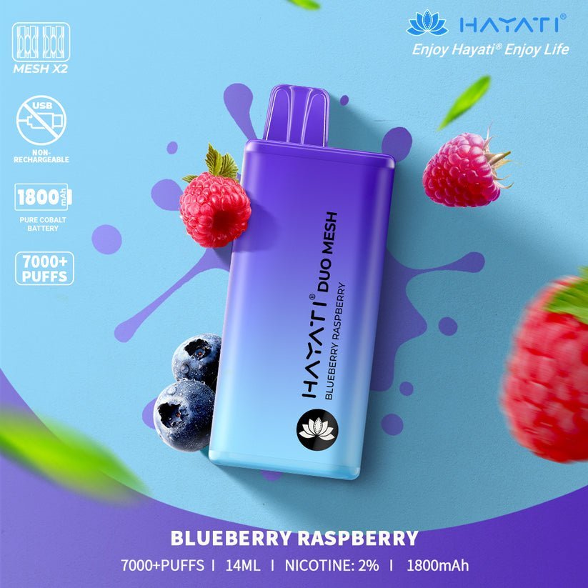 Hayati Duo Mesh 7000 Puffs Disposable Vape Box Of 10