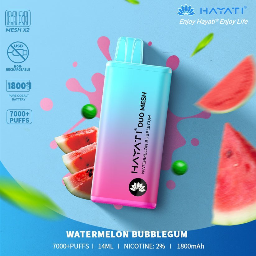 Hayati Duo Mesh 7000 Puffs Disposable Vape Box Of 10