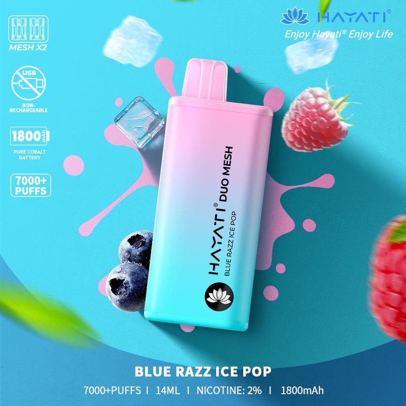 Hayati Duo Mesh 7000 Puffs Disposable Vape Box Of 10