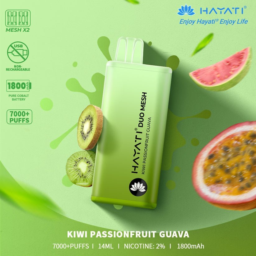 Hayati Duo Mesh 7000 Puffs Disposable Vape Box Of 10
