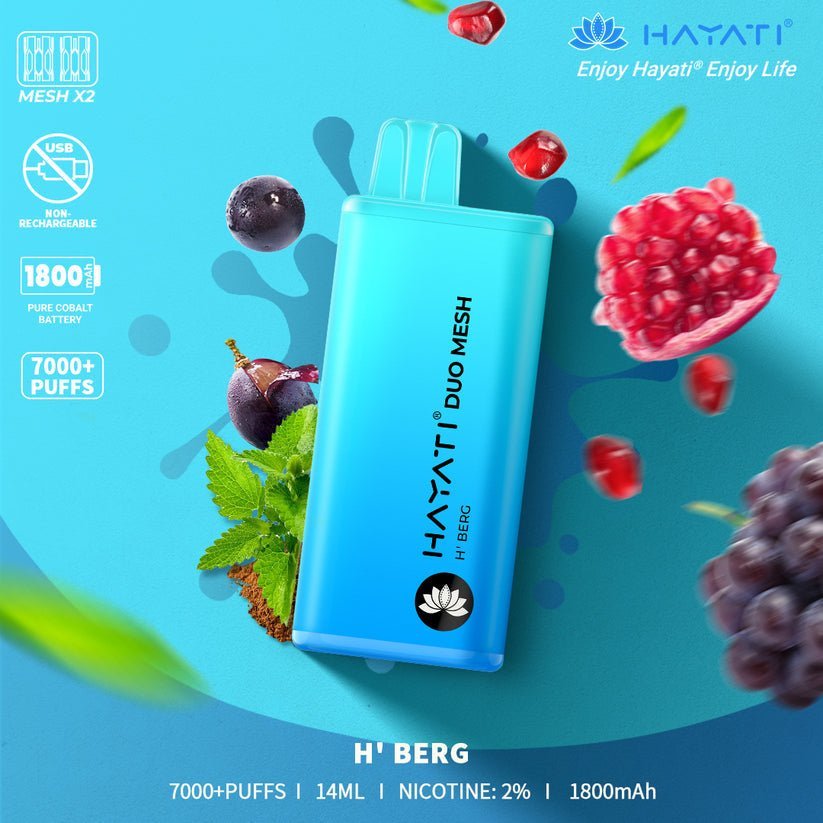 Hayati Duo Mesh 7000 Puffs Disposable Vape Box Of 10