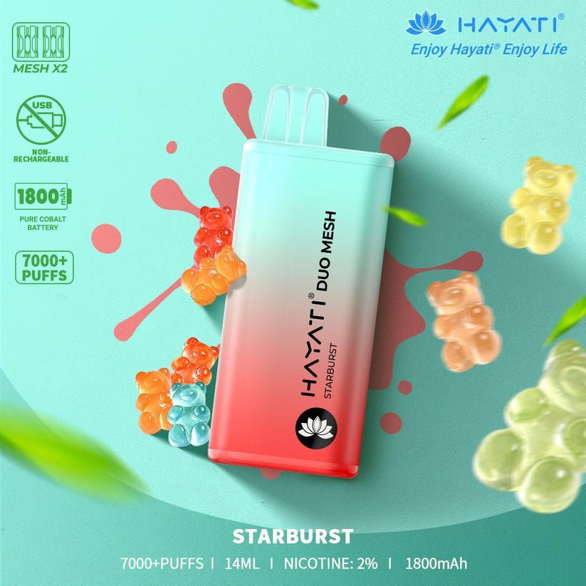 Hayati Duo Mesh 7000 Puffs Disposable Vape Box Of 10