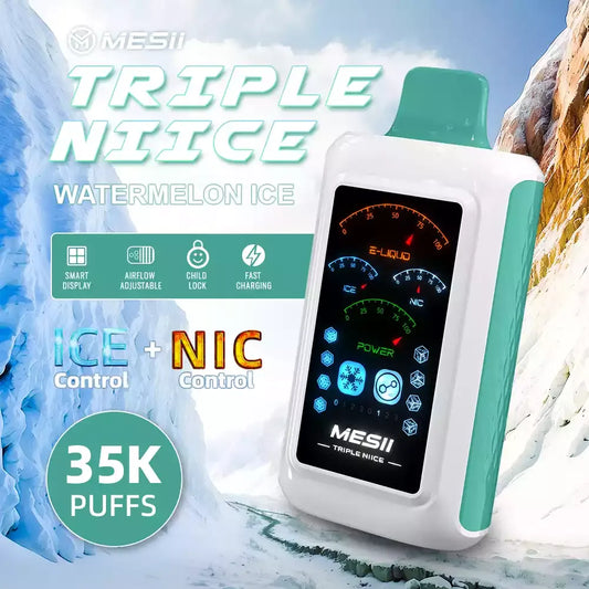 MESII TRIPLE NIICE 35000 Puffs Ice Nic Control Authentic Disposable Vape Low Nicotine Bulk Buy Wholesale