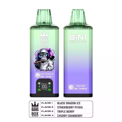 BANG BOX 200000 Puffs 8IN1 200K Disposable Vapes 8 Taste Options LCD screen Wholesale Bulk Buy