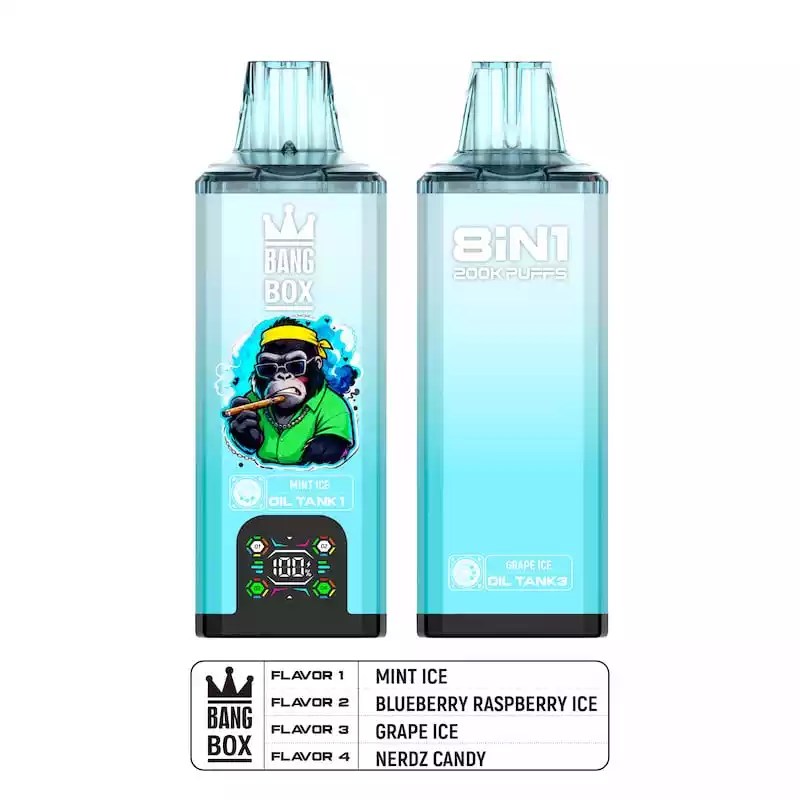 BANG BOX 200000 Puffs 8IN1 200K Disposable Vapes 8 Taste Options LCD screen Wholesale Bulk Buy
