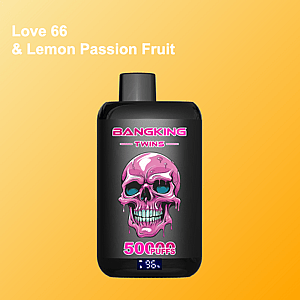 Bang King Twins 50K Disposable Vape – Dual Flavor System | 50,000 Puffs | Skull design | Rock and roll | Dark black gothic style