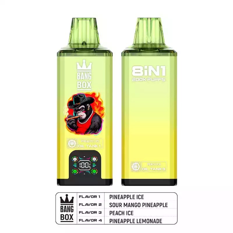 BANG BOX 200000 Puffs 8IN1 200K Disposable Vapes 8 Taste Options LCD screen Wholesale Bulk Buy