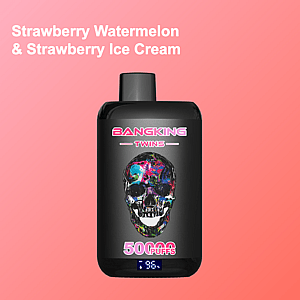 Bang King Twins 50K Disposable Vape – Dual Flavor System | 50,000 Puffs | Skull design | Rock and roll | Dark black gothic style