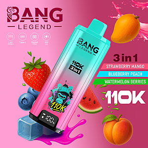 Bang Legend 110K Puffs Disposable Vape – 12 Flavors | 3 in 1 Flavors