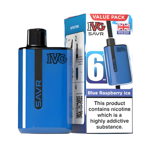 IVG SAVR Starter Vape Kit-650mAh battery, 6ml E-liquid, Multiple Nicotine 30 Flavors