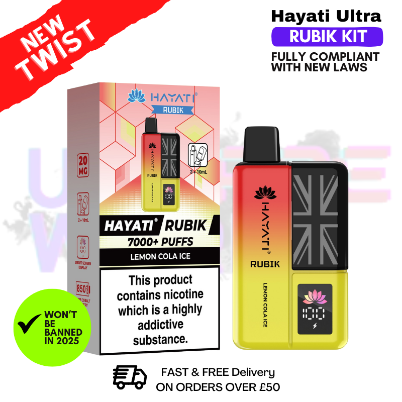 Lemon Cola ICE Hayati Rubik 7000 Puff 7K Bar