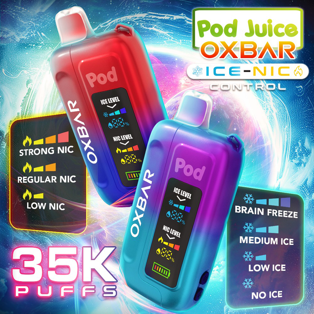 Oxbar x POD Juice ICE+NIC Control 35K Disposable