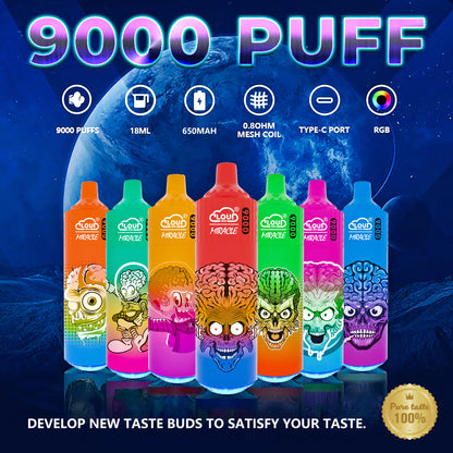 Multi Flavor 9000 Puffs  5% Rechargeable Cigarettes Vapor Electronic Vapes Pen 18ml for Cigarettes Lovers