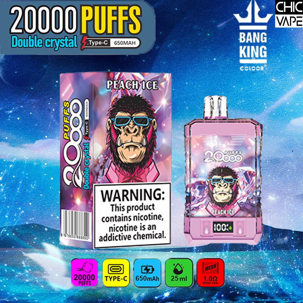 Bang King Double Crystal 20000 Puffs Vape 0%/2%/3%/5% Nicotine Original E-Cigarette