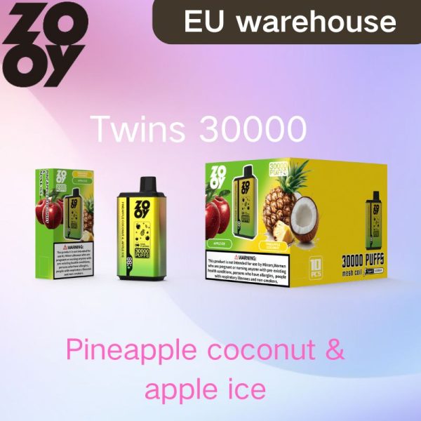 30000 puffs Zooy twins dual flavor disposable e-cigarette 10 fruit flavors E-Liquid Geek dual mesh cord OEM wholesale IVape disposable e-cigarette