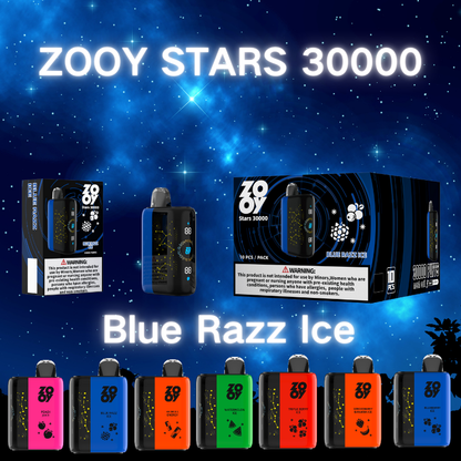 ZOOY STARS 30000 Puffs  3D curved LED screen, TYPE-C rechargeable, adjustable air volume