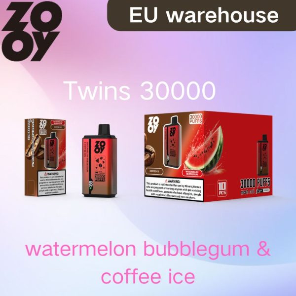 30000 puffs Zooy twins dual flavor disposable e-cigarette 10 fruit flavors E-Liquid Geek dual mesh cord OEM wholesale IVape disposable e-cigarette