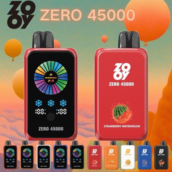 ZOOY ZERO 45000 Adjustable airflow 130G 0.6+1.5 double mesh coil, built-in smart display touch screen to adjust nicotine and ice volume, e-liquid and ice brush control