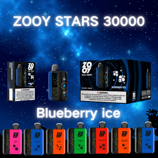 ZOOY STARS 30000 Puffs  3D curved LED screen, TYPE-C rechargeable, adjustable air volume