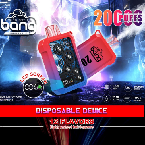 Bang Vape 20000Puffs Wholesale Electronic Cigarette Vape Bang King  20K Desechables Disposable Vape-500mAh Battery, 25ml E-liquid, Multiple Nicotine 12 Flavors
