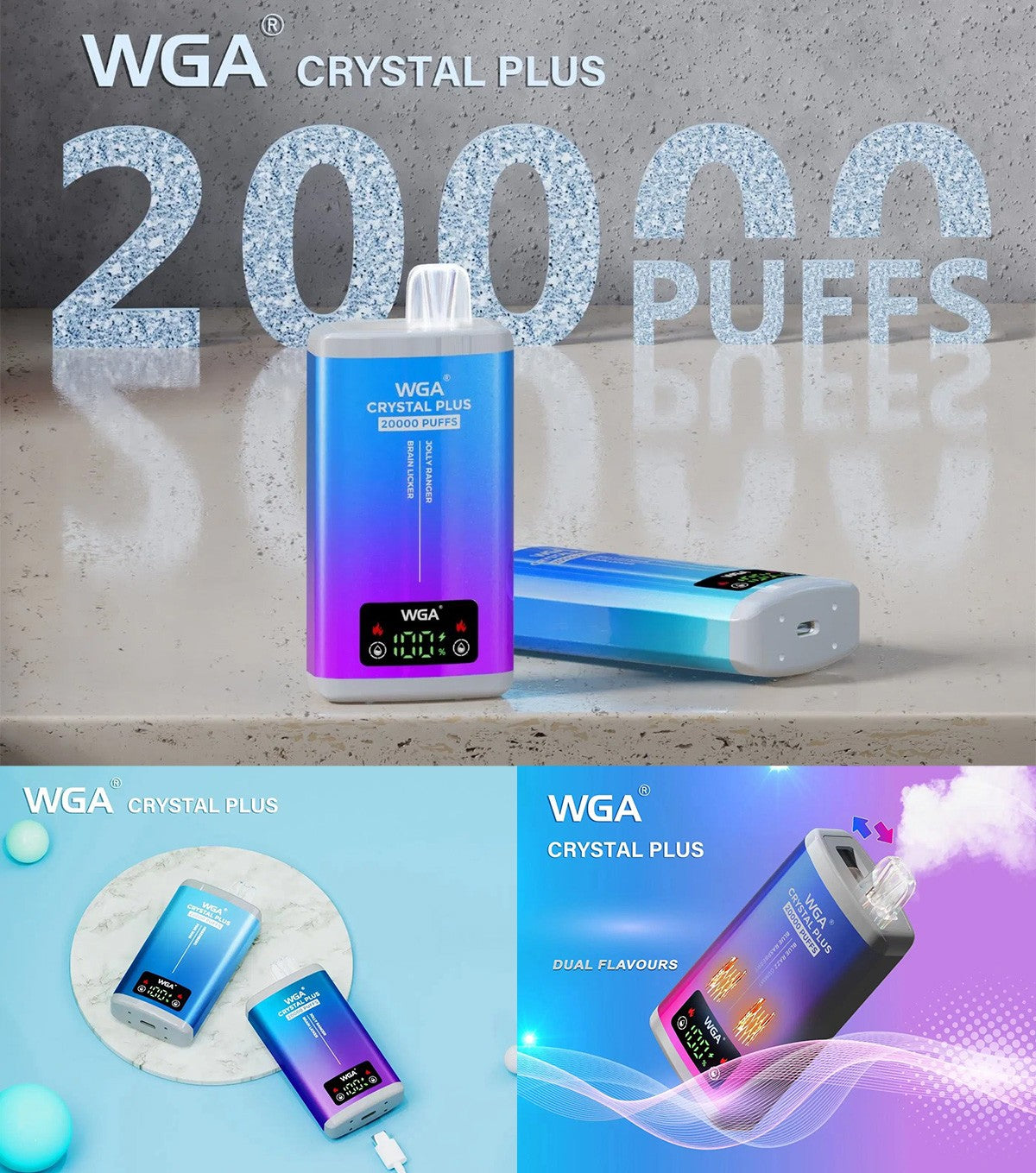 WGA Crystal Plus 20000 Puffs  20k Disposable Vape