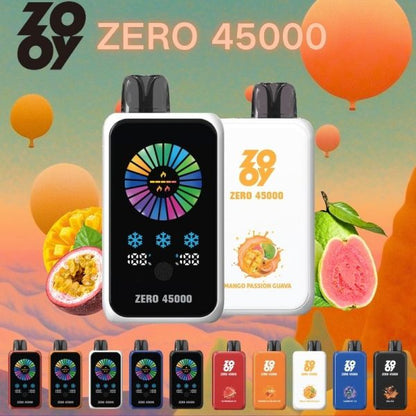 ZOOY ZERO 45000 Adjustable airflow 130G 0.6+1.5 double mesh coil, built-in smart display touch screen to adjust nicotine and ice volume, e-liquid and ice brush control