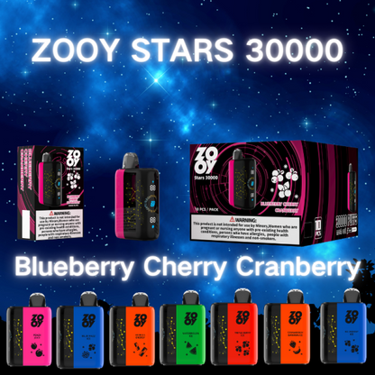 ZOOY STARS 30000 Puffs  3D curved LED screen, TYPE-C rechargeable, adjustable air volume