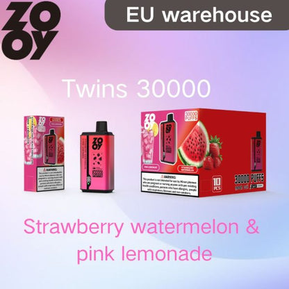 30000 puffs Zooy twins dual flavor disposable e-cigarette 10 fruit flavors E-Liquid Geek dual mesh cord OEM wholesale IVape disposable e-cigarette