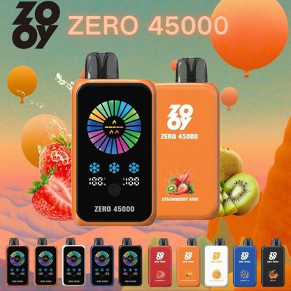 ZOOY ZERO 45000 Adjustable airflow 130G 0.6+1.5 double mesh coil, built-in smart display touch screen to adjust nicotine and ice volume, e-liquid and ice brush control