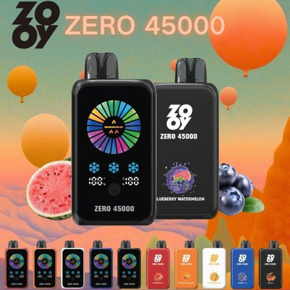 ZOOY ZERO 45000 Adjustable airflow 130G 0.6+1.5 double mesh coil, built-in smart display touch screen to adjust nicotine and ice volume, e-liquid and ice brush control