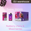 30000 puffs Zooy twins dual flavor disposable e-cigarette 10 fruit flavors E-Liquid Geek dual mesh cord OEM wholesale IVape disposable e-cigarette