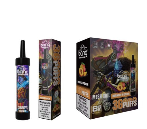 Bang 36000 Puffs Disposable Vape -650mAh Battery, 40ml E-liquid, Multiple Nicotine 12 Flavors