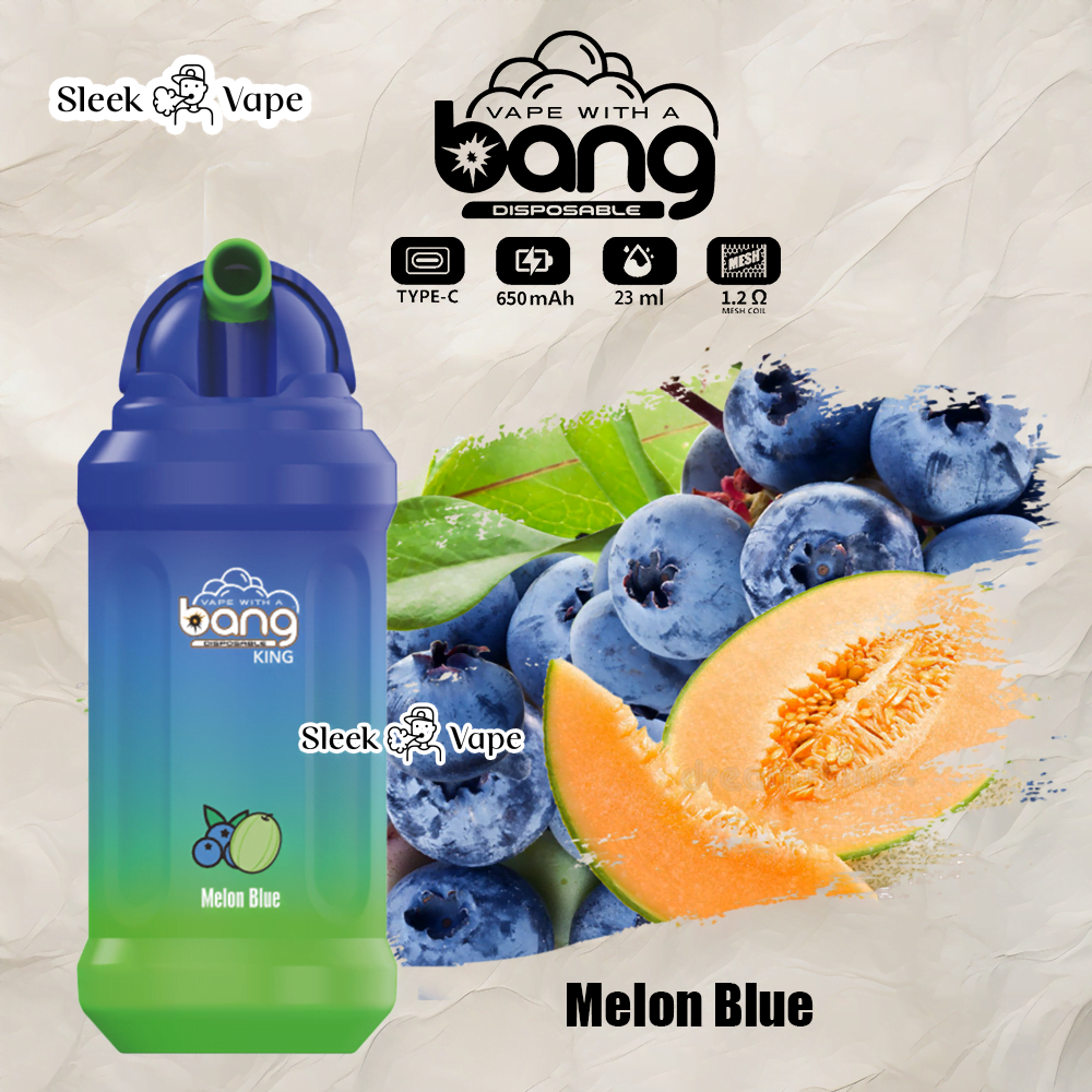 Bang King 12000 Puffs Disposable Vape(0% to 5% Nicotine)- 23ml E-Liquid, 850mAh Battery 20 Flavors