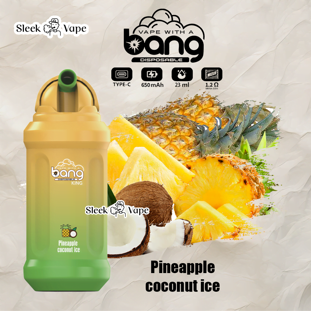 Bang King 12000 Puffs Disposable Vape(0% to 5% Nicotine)- 23ml E-Liquid, 850mAh Battery 20 Flavors