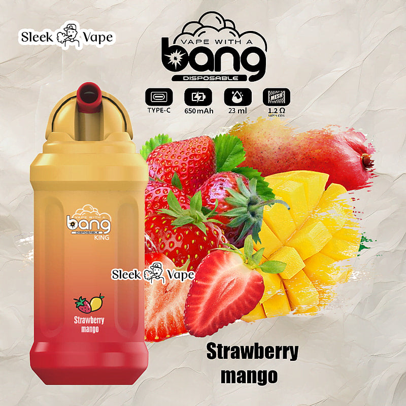 Bang King 12000 Puffs Disposable Vape(0% to 5% Nicotine)- 23ml E-Liquid, 850mAh Battery 20 Flavors