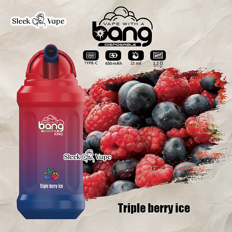 Bang King 12000 Puffs Disposable Vape(0% to 5% Nicotine)- 23ml E-Liquid, 850mAh Battery 20 Flavors
