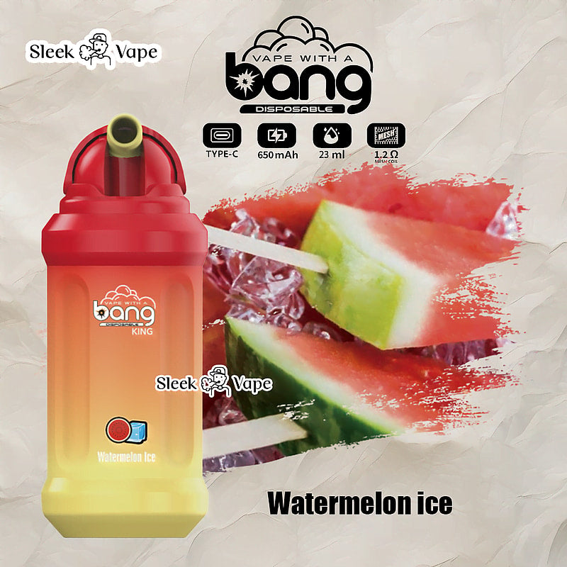 Bang King 12000 Puffs Disposable Vape(0% to 5% Nicotine)- 23ml E-Liquid, 850mAh Battery 20 Flavors