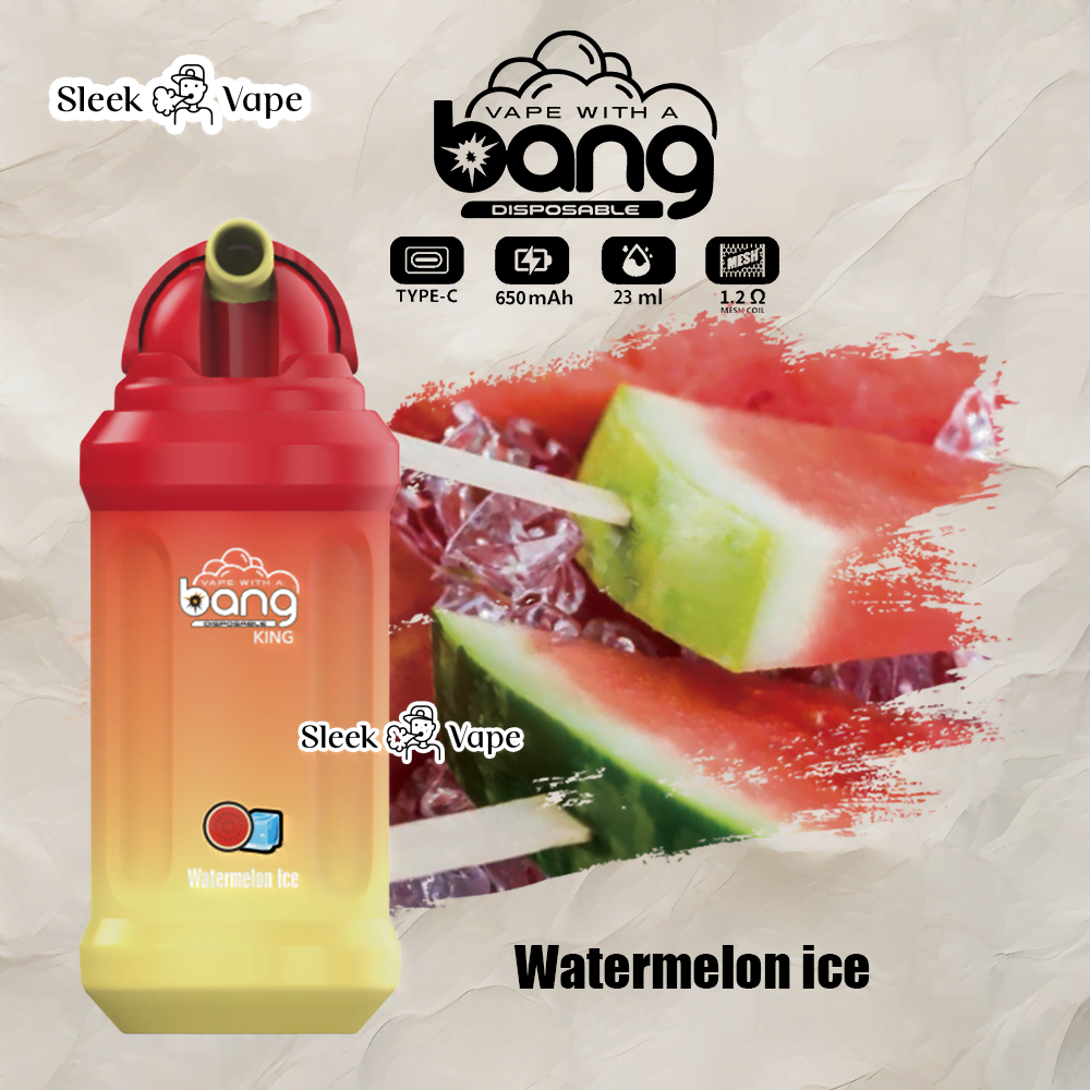Bang King 12000 Puffs Disposable Vape(0% to 5% Nicotine)- 23ml E-Liquid, 850mAh Battery 20 Flavors