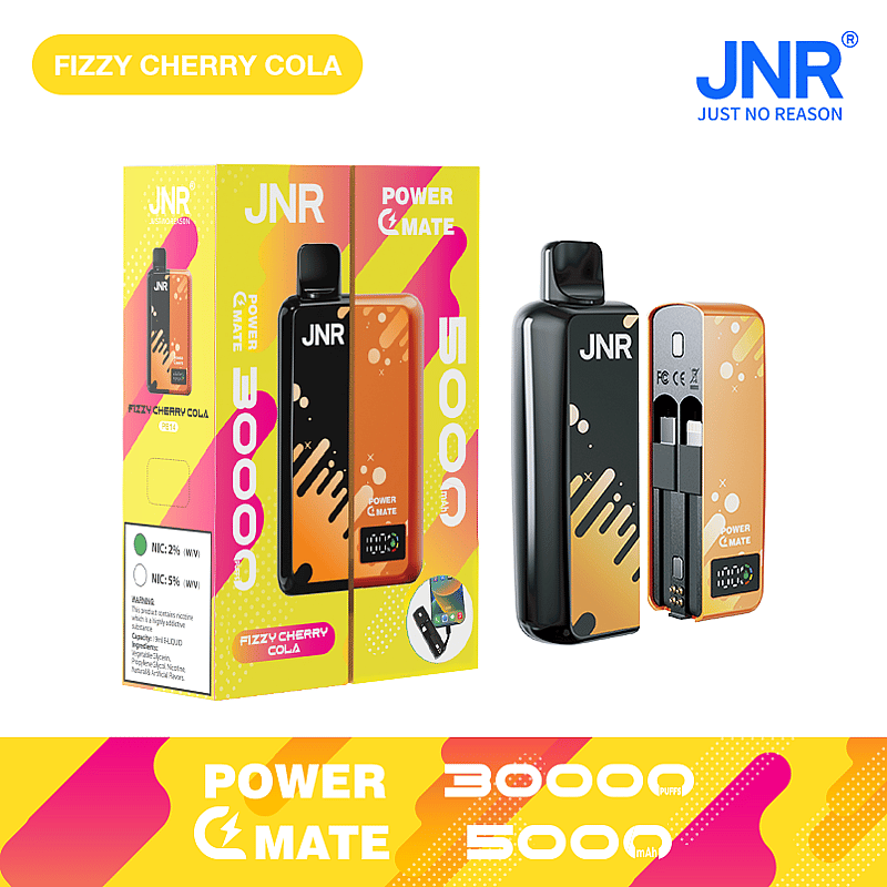 JNR Power Mate 30000 Puffs Smart Screen Disposable Vape & Power Bank – Dual Functionality Redefined-5000mAh Battery, 19ml E-liquid, Multiple Nicotine 10 Flavors