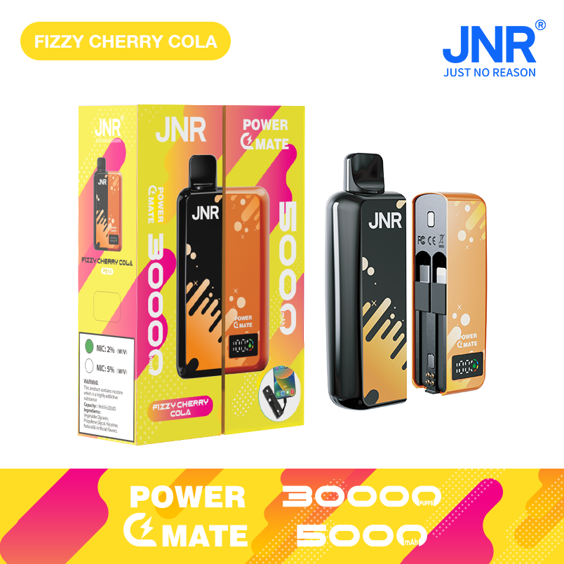 JNR Power Mate 30000 Puffs Smart Screen Disposable Vape & Power Bank – Dual Functionality Redefined-5000mAh Battery, 19ml E-liquid, Multiple Nicotine 10 Flavors
