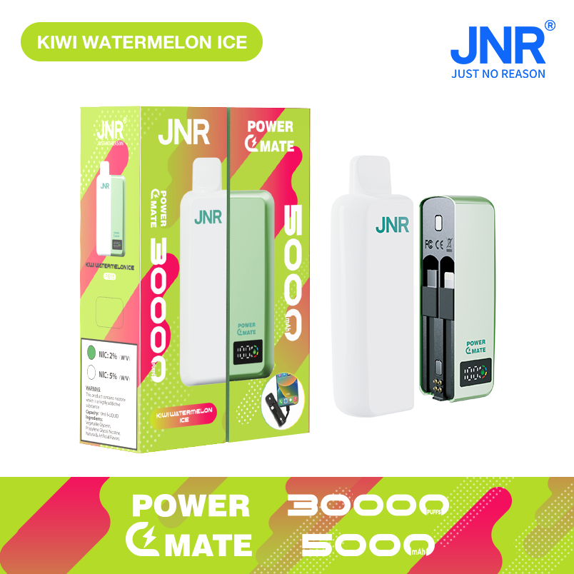 JNR Power Mate 30000 Puffs Smart Screen Disposable Vape & Power Bank – Dual Functionality Redefined-5000mAh Battery, 19ml E-liquid, Multiple Nicotine 10 Flavors