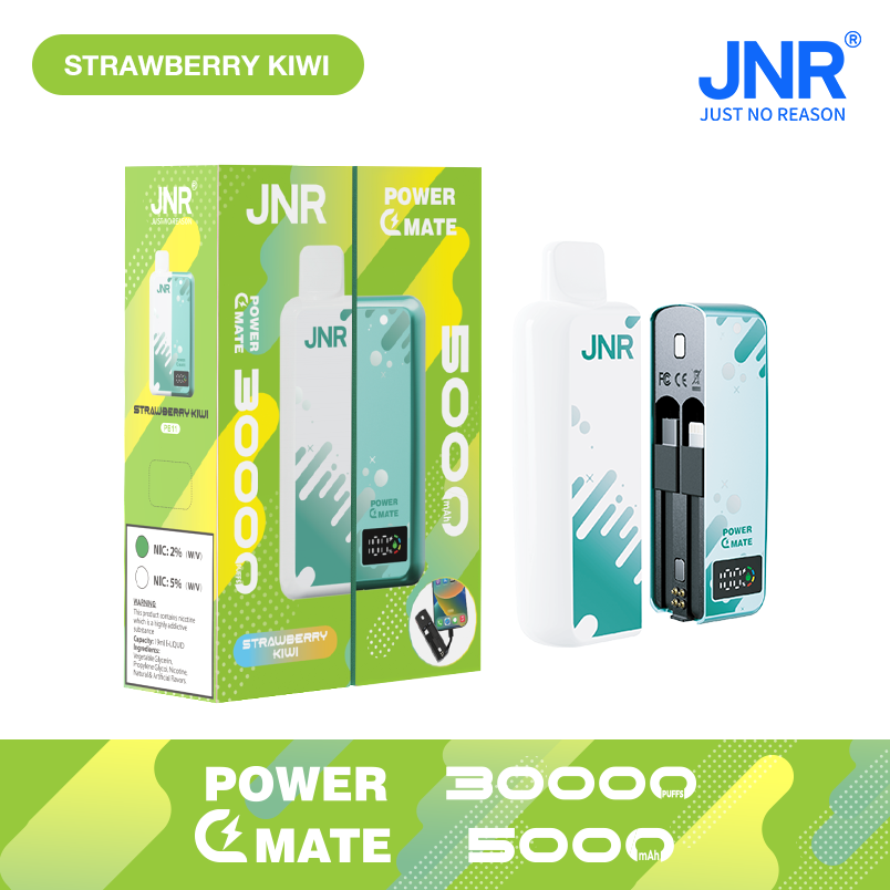 JNR Power Mate 30000 Puffs Smart Screen Disposable Vape & Power Bank – Dual Functionality Redefined-5000mAh Battery, 19ml E-liquid, Multiple Nicotine 10 Flavors