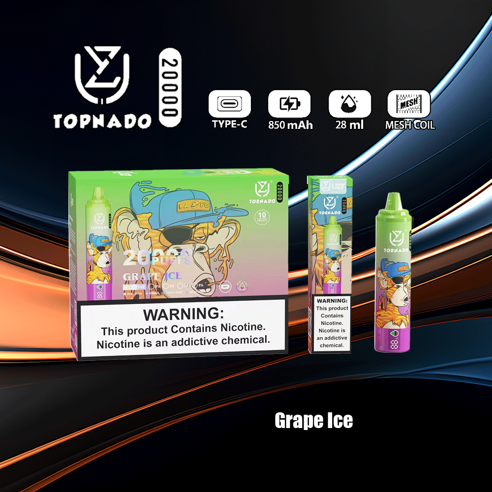 UZY Tornado 20000 Puffs 0% 2% 3% 5% Nicotine LED Display New Electronic Cigarette Pen