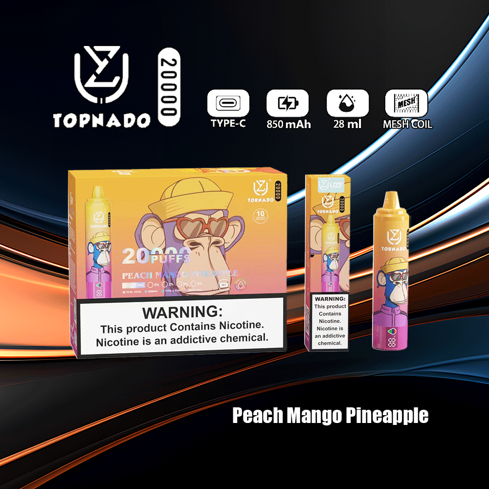 UZY Tornado 20000 Puffs 0% 2% 3% 5% Nicotine LED Display New Electronic Cigarette Pen
