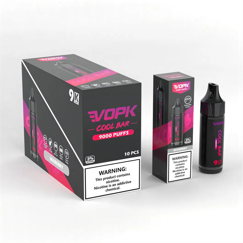 Original Vopk Cool Bar 9k Puffs 9000 Puff Disposable Electronic Cigarette Vaporizer Mod Vaper Vape