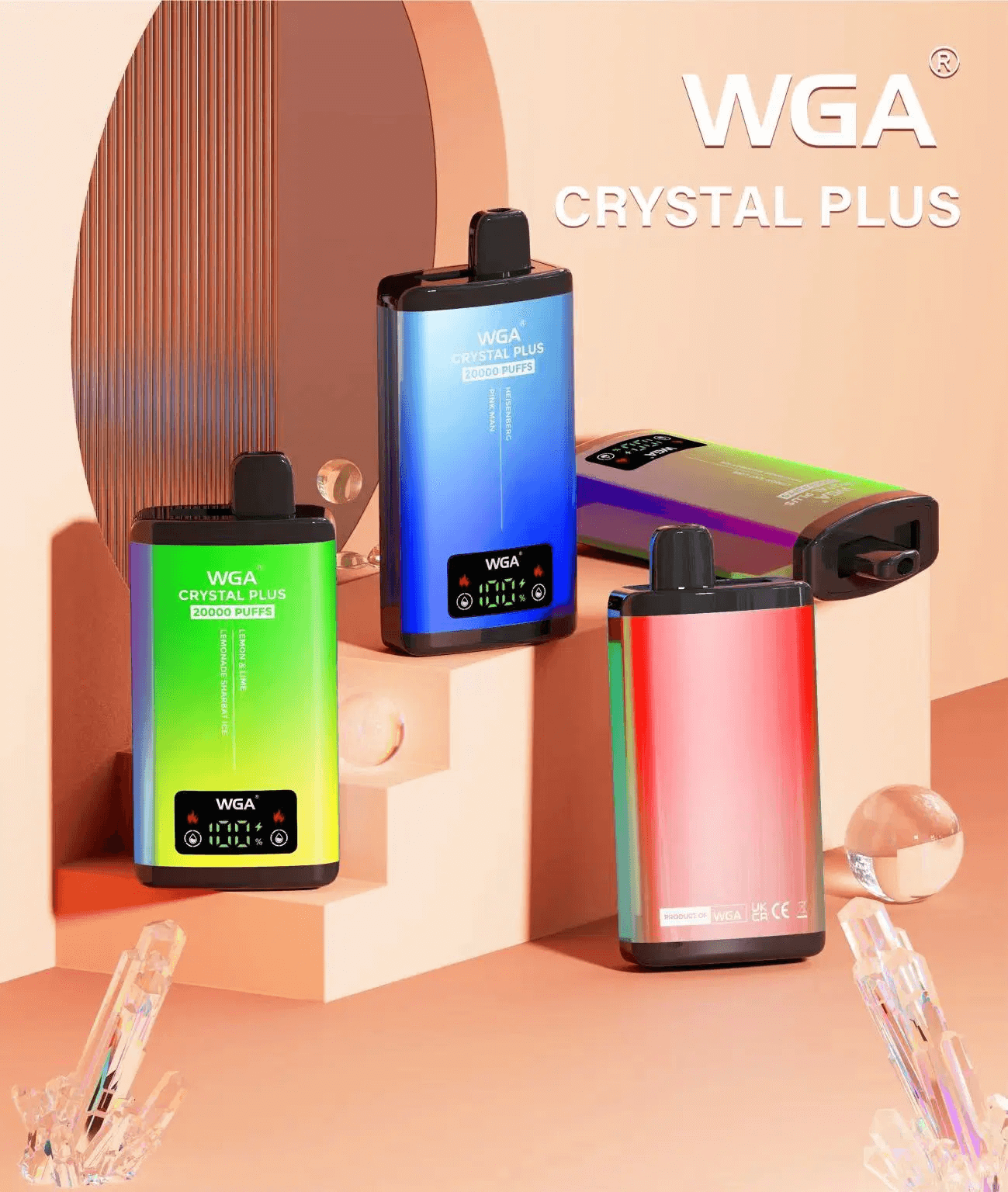 WGA Crystal PLUS SMART double flavor 20000 puff Disposable Vape Wholesale